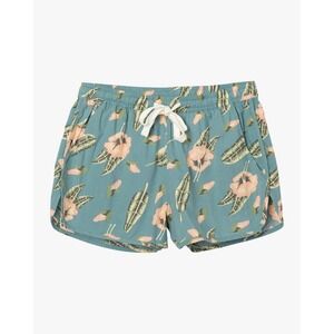 RVCA Floral Shorts Womens S Stretch Waist Boho Pockets Beach Hawaiian Vacation